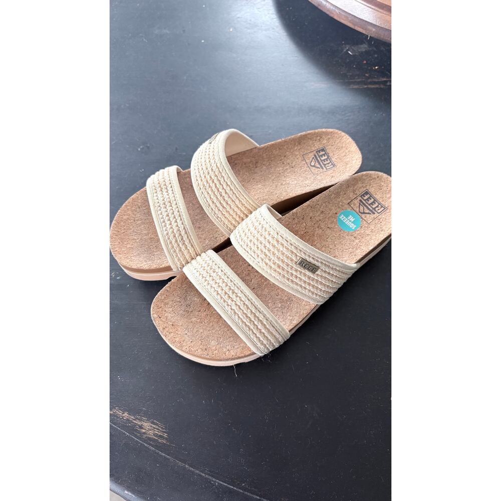 Reef Sandals The Cushion Vista Hi Vintage Raffia 8.5 Bewchy Summer Comfort